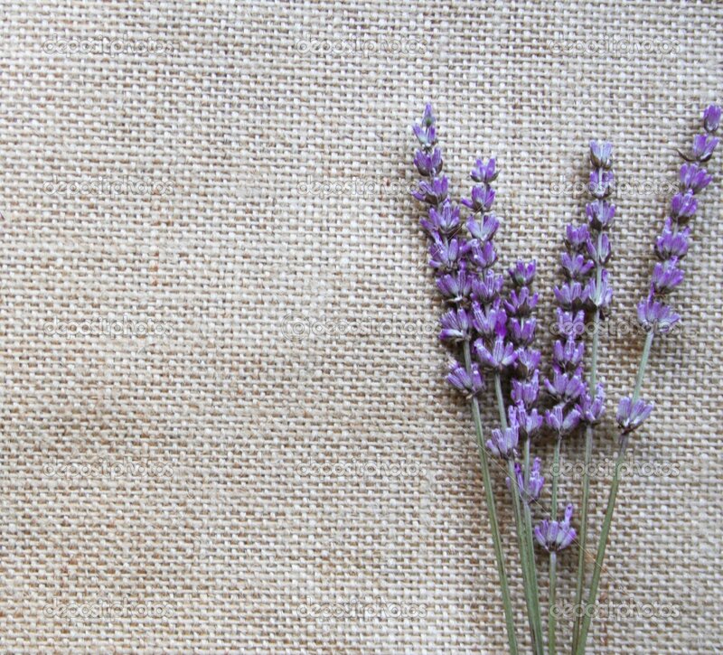 Lavender Flowers on Burlap
