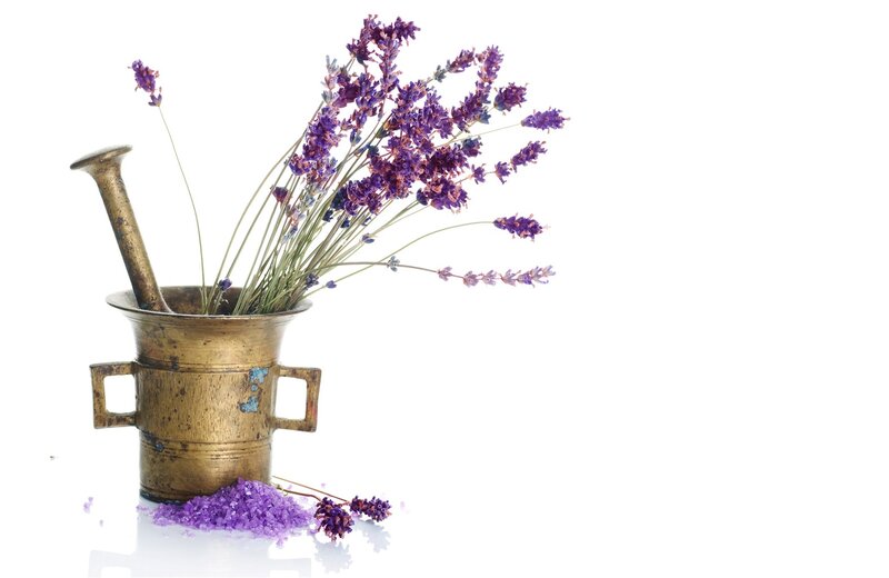 Lavender in Mortar