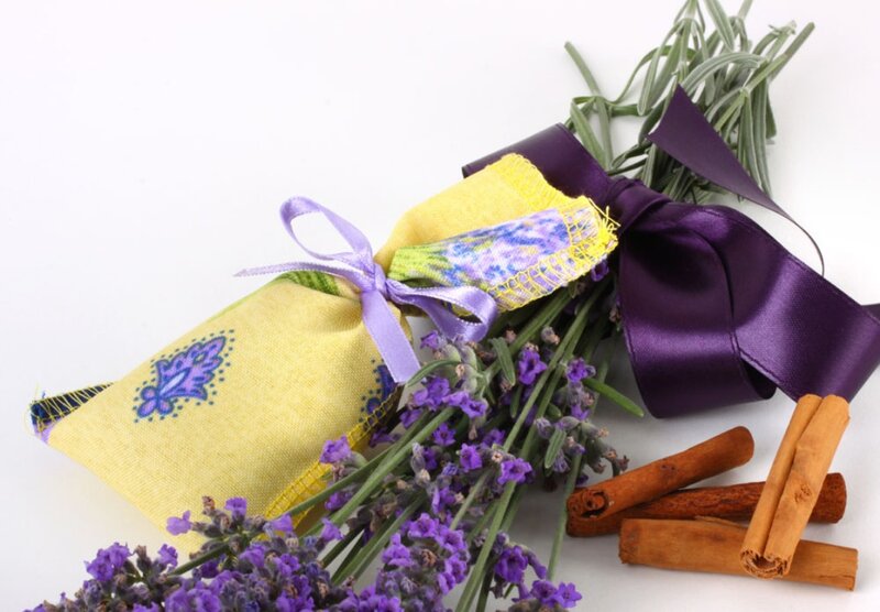 Lavender Sachet with Flowers