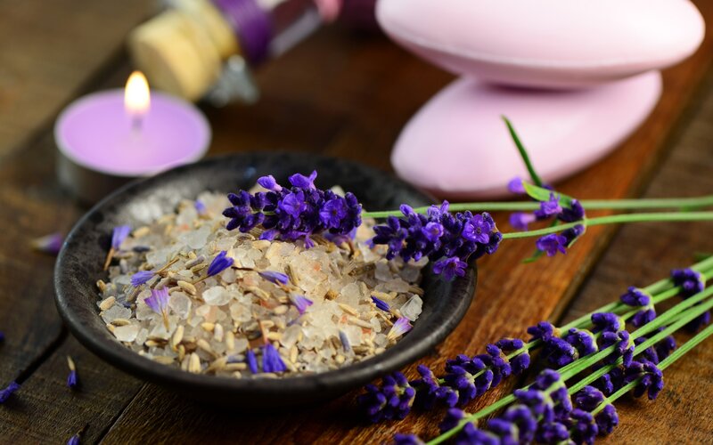 Lavender Salt in Bowl