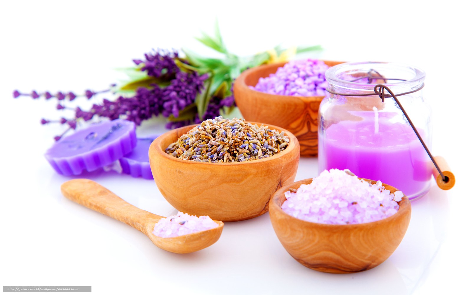 Lavender spa products and candle