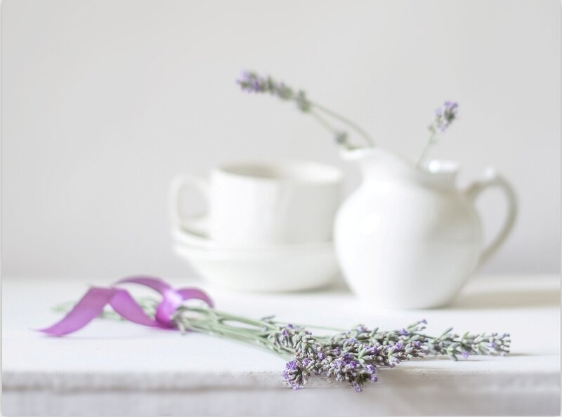 Lavender Sprigs on Table