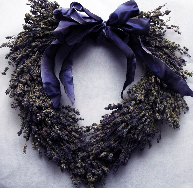 Lavender Wreath with Ribbon