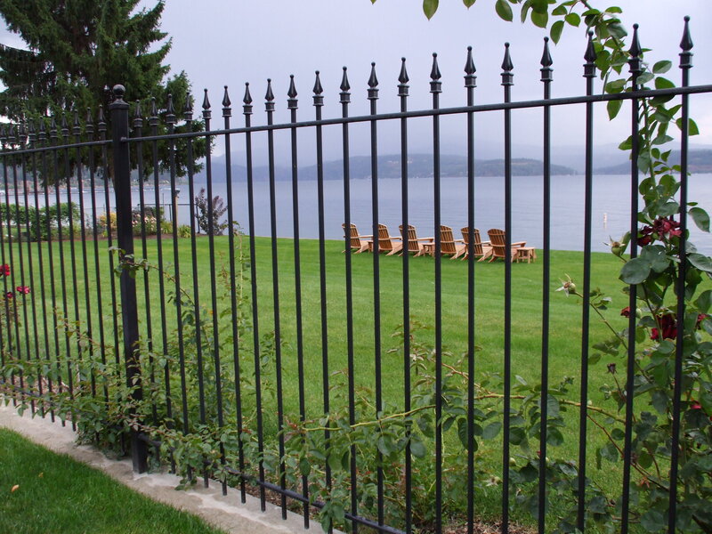 Lawn with lake view