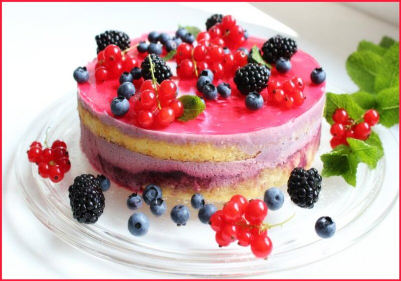 Layered Berry Cake — Pink, Fresh