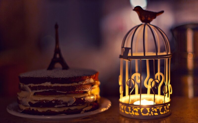 Layered Cake with Birdcage