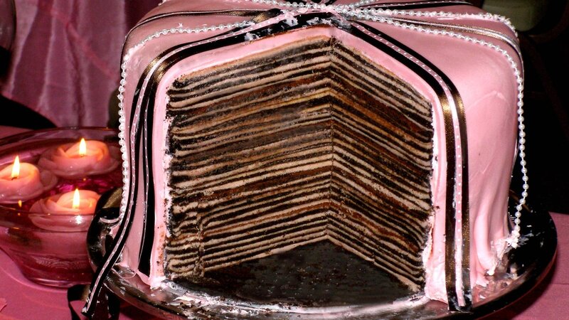 Layered Cake with Pink Frosting — Elegant