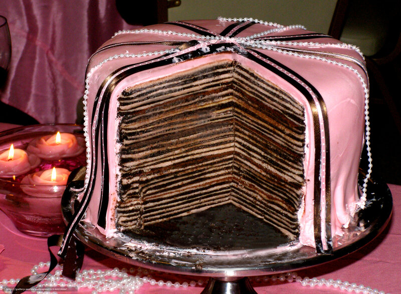 Layered Cake with Pink Frosting — Festive