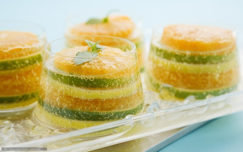 layered citrus gelatin desserts