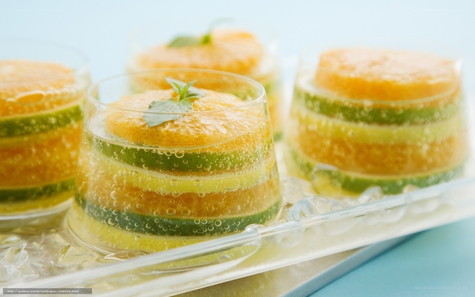 layered citrus gelatin desserts