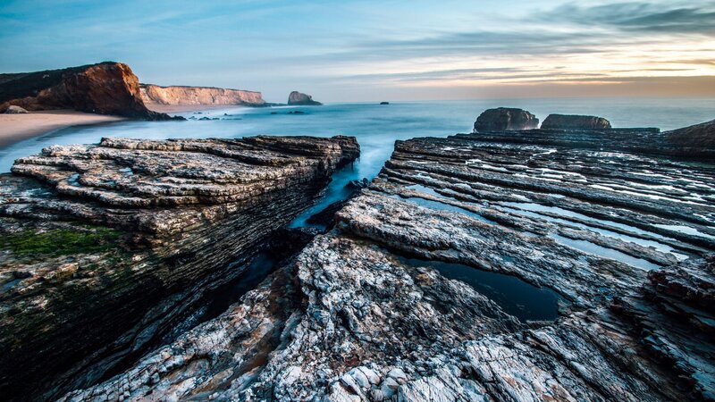 Layered Coastal Rocks