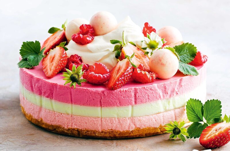 Layered Fruit Cheesecake