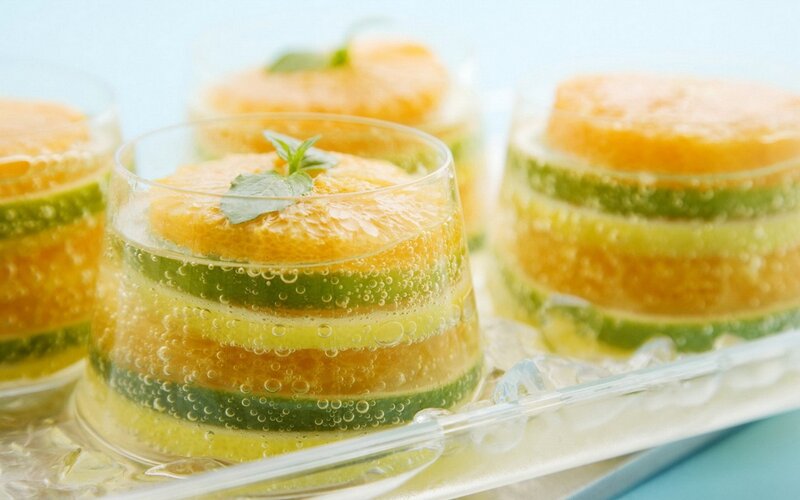 layered fruit jellies