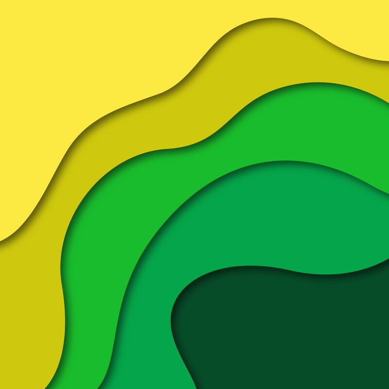 Layered Green and Yellow Shapes