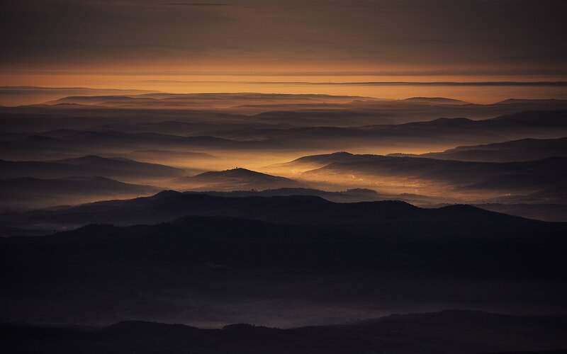 Layered Hills at Dawn