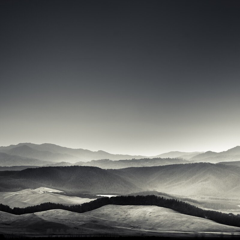 Layered Hills Landscape — Black