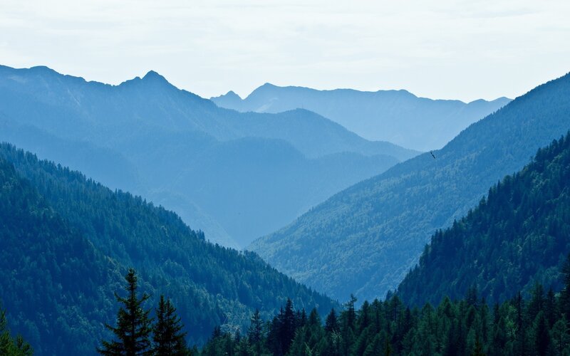 Layered Mountain Range — Blue