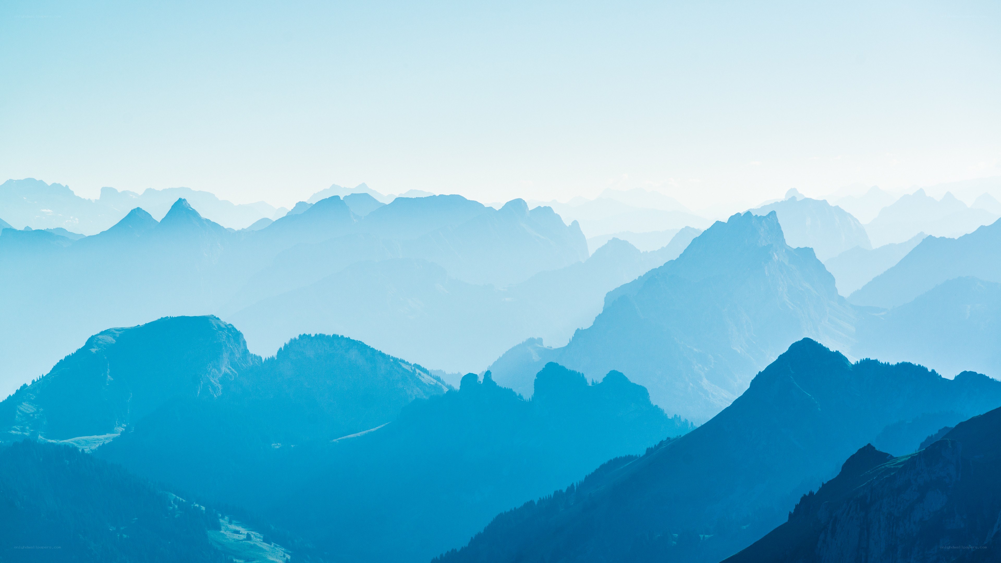 Layered mountain ranges