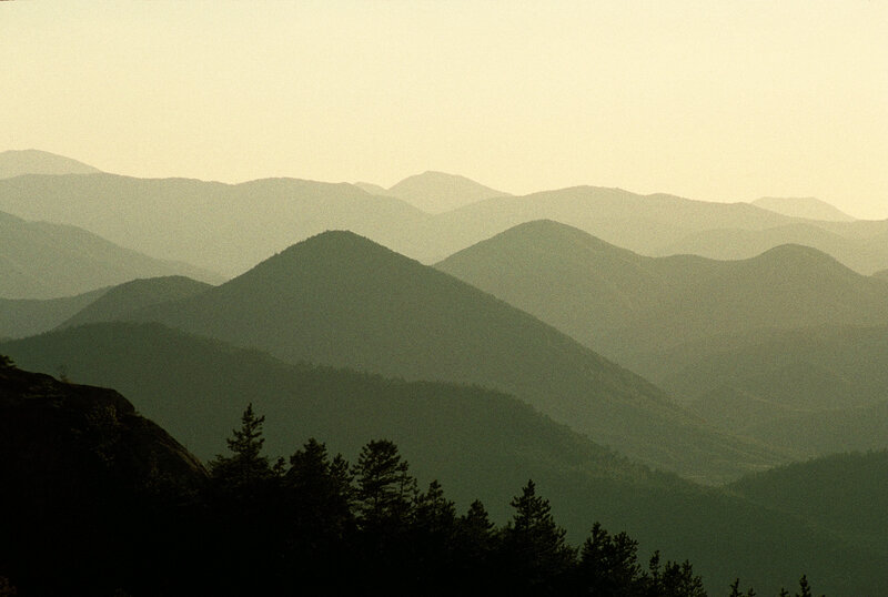 Layered Mountain Ranges — Green