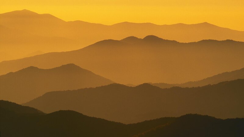 Layered Mountain Silhouettes