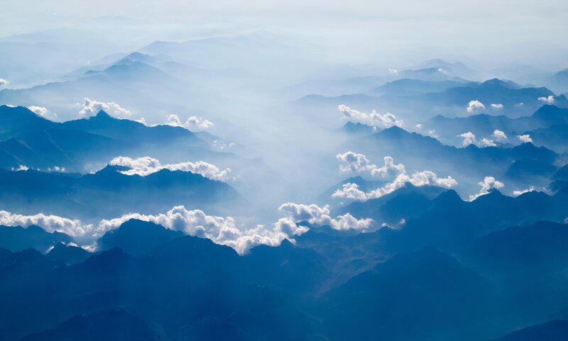 Layered Mountains and Clouds
