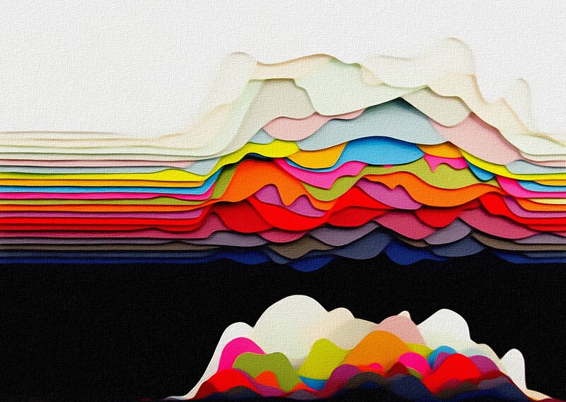 Layered Paper Mountains