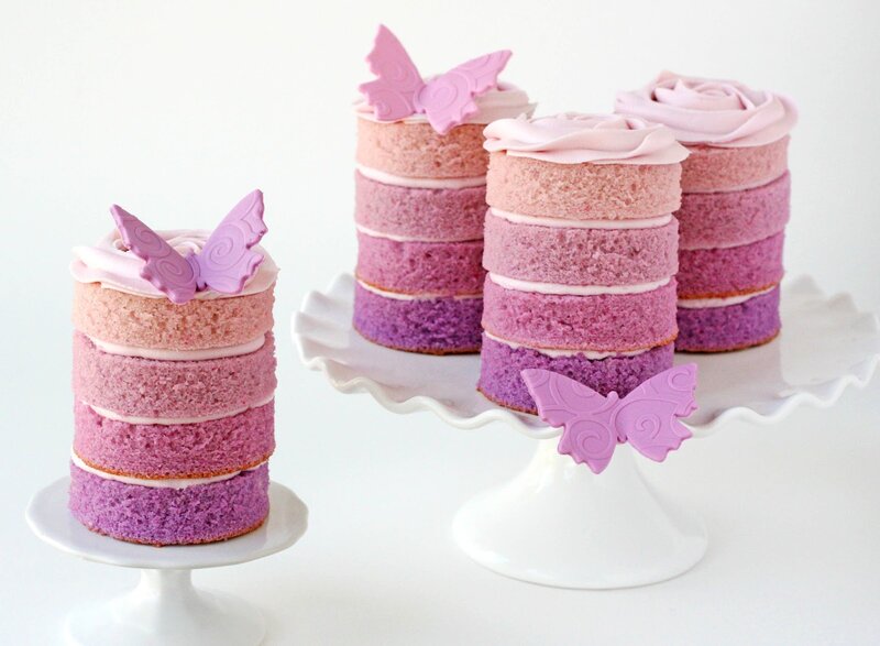 Layered Purple Cakes