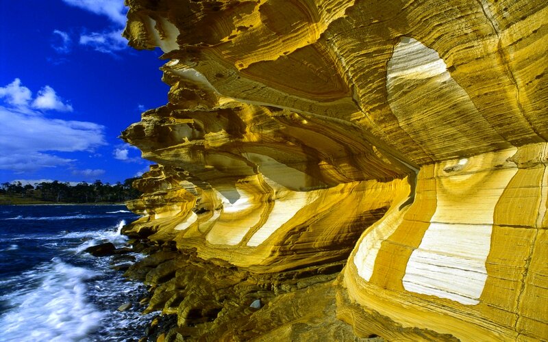 Layered Rock Formations — Blue, Dramatic