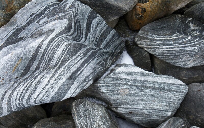Layered Rock Formations — Gray
