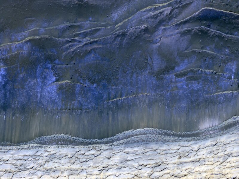 Layered rock formations on Mars