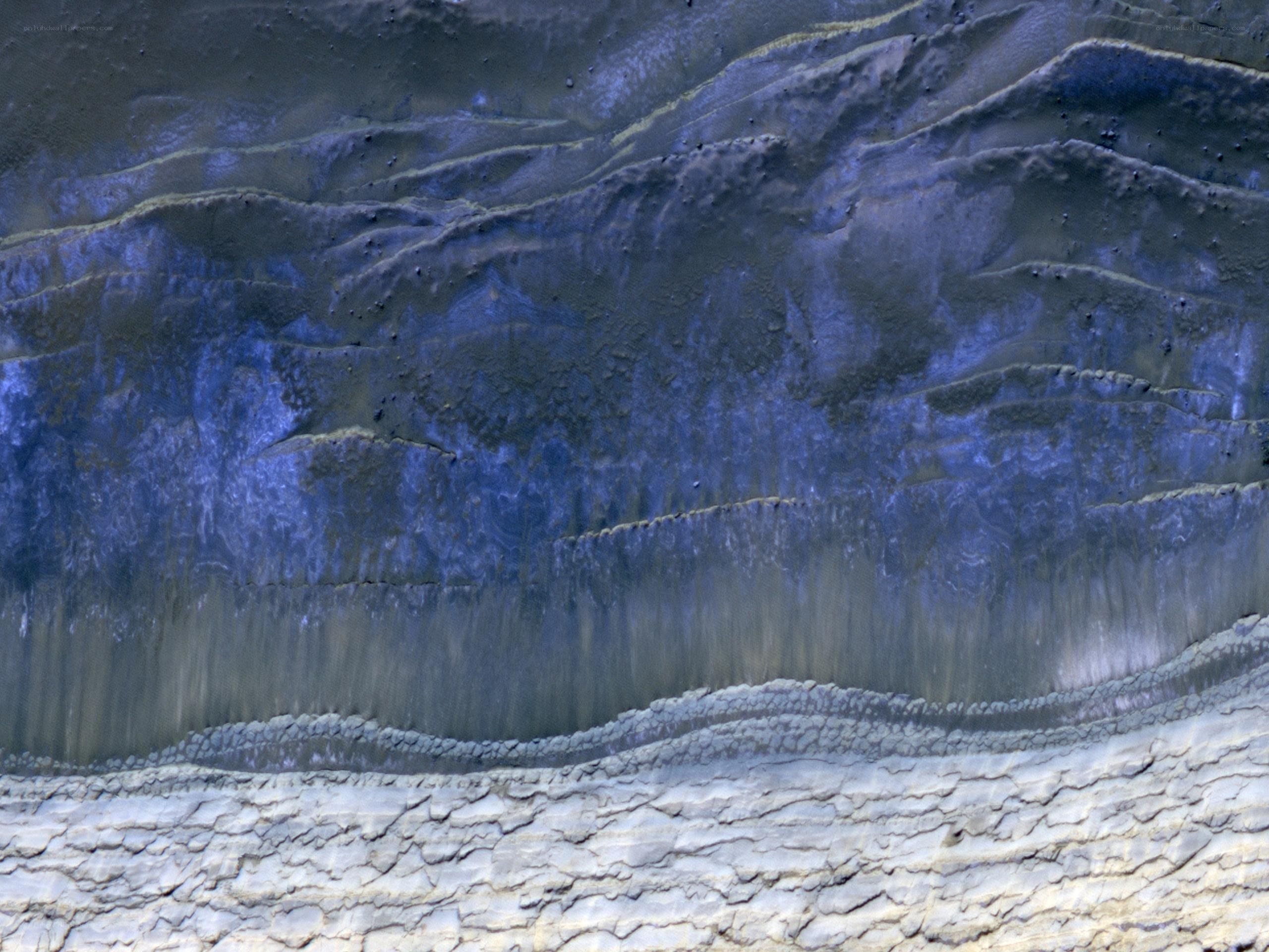 Layered rock formations on Mars