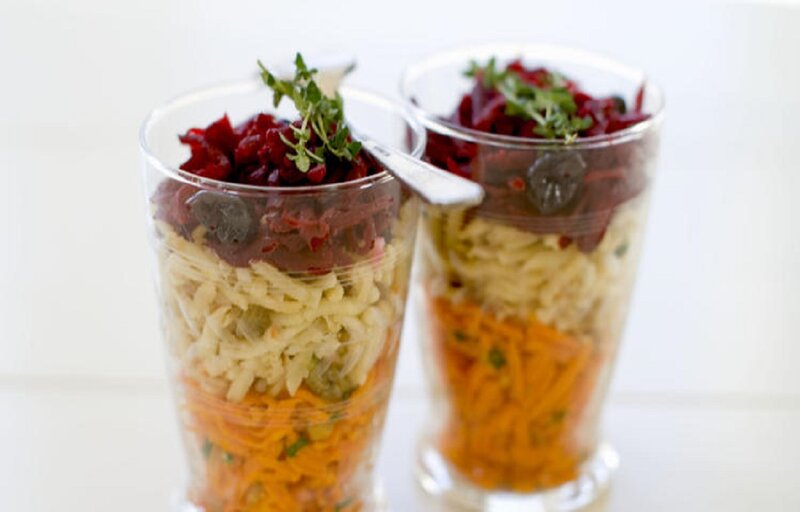 Layered Salad in Glasses