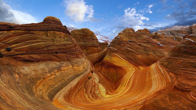 Layered Sandstone Formations — Orange, Dramatic