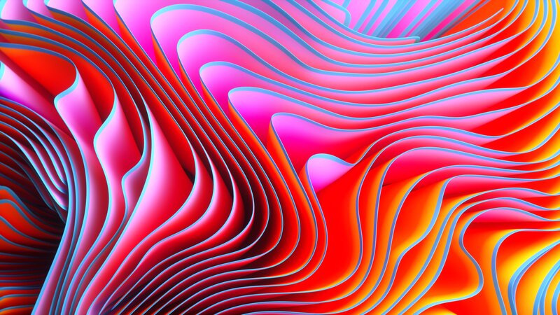 Layered Wavy Lines — Red, Dynamic
