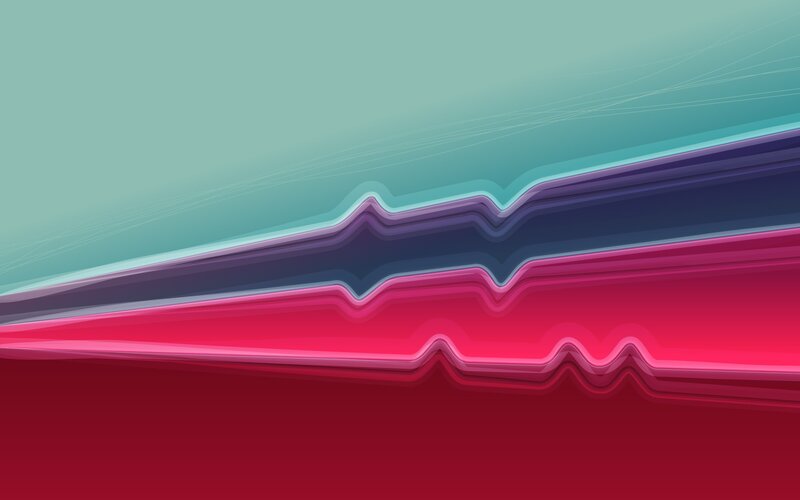 Layered Wavy Lines — Red