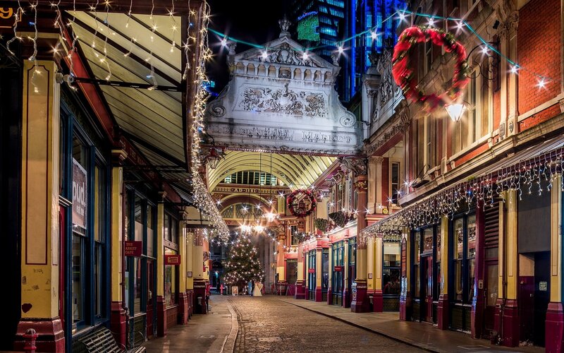 Leadenhall Market at Night — Red