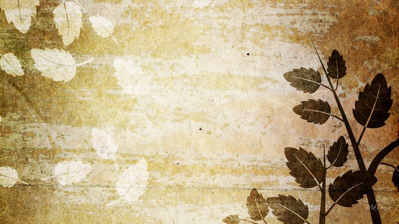Leaf Silhouettes on Textured Background