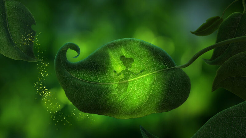 Leaf with Fairy Silhouette