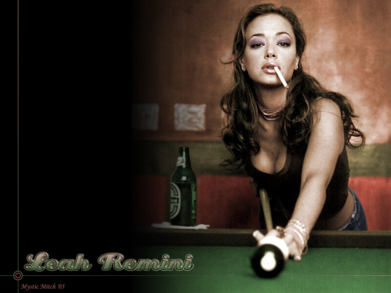 Leah Remini at pool table