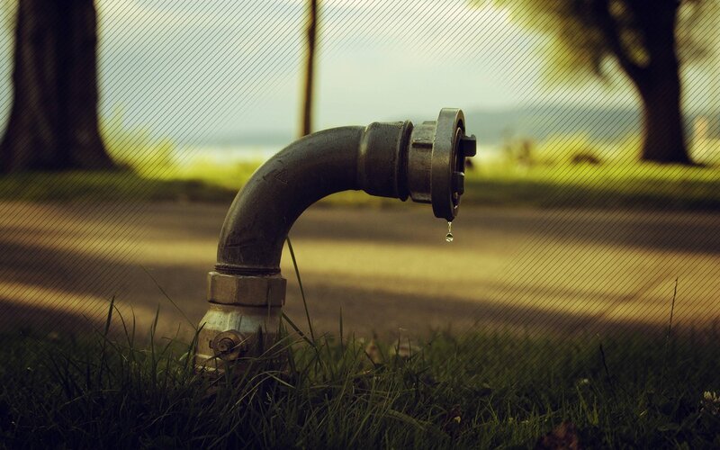 Leaking pipe in park