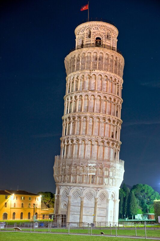 Leaning Tower of Pisa at night