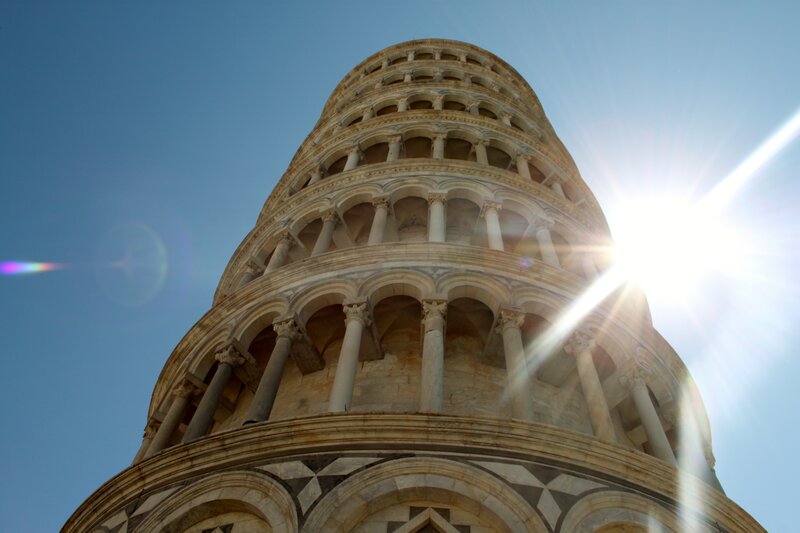 Leaning Tower of Pisa — Blue, Dramatic, Afternoon
