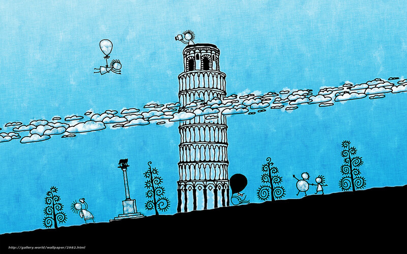 Leaning Tower of Pisa cartoon