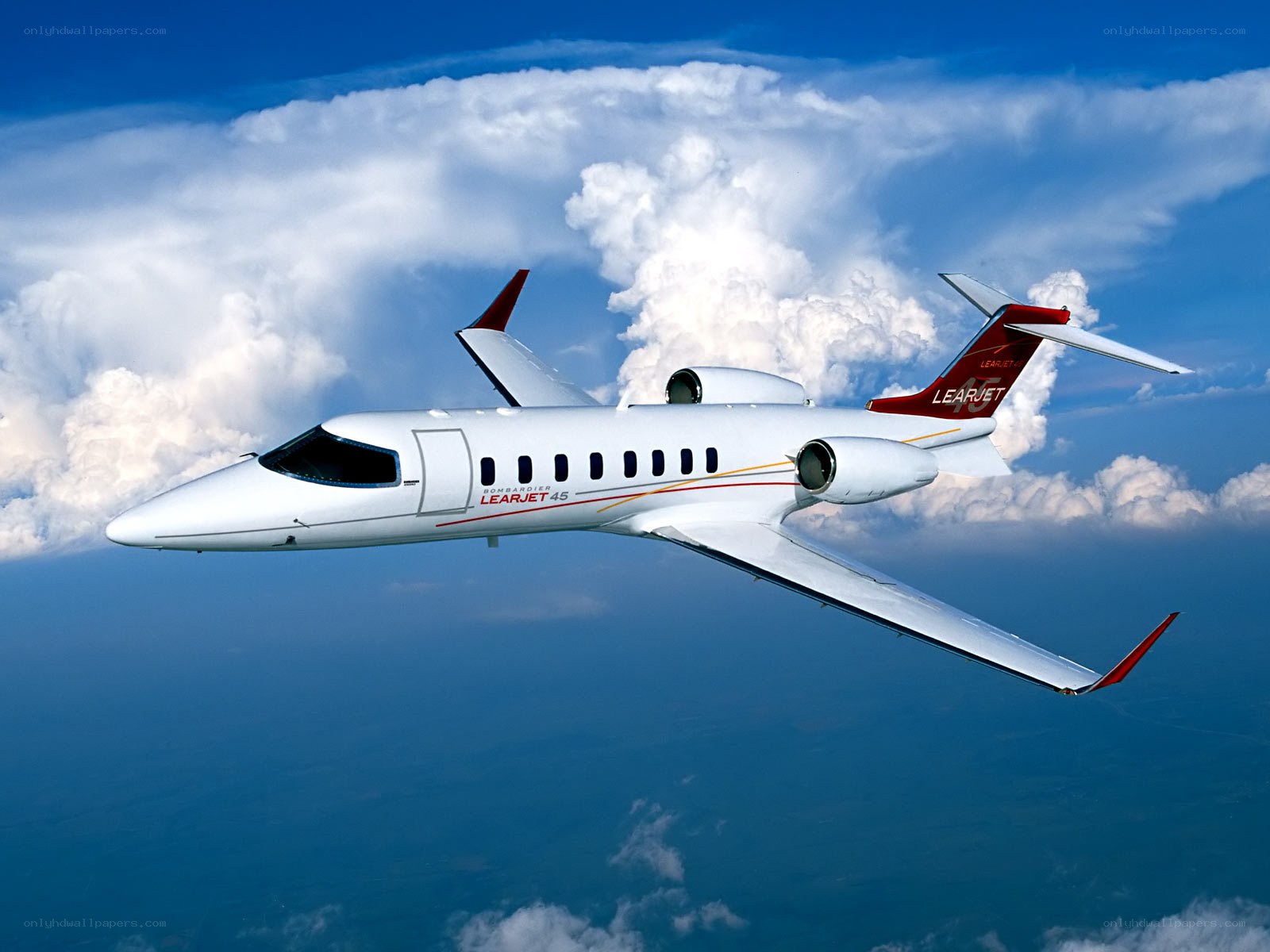 Learjet 45 in flight
