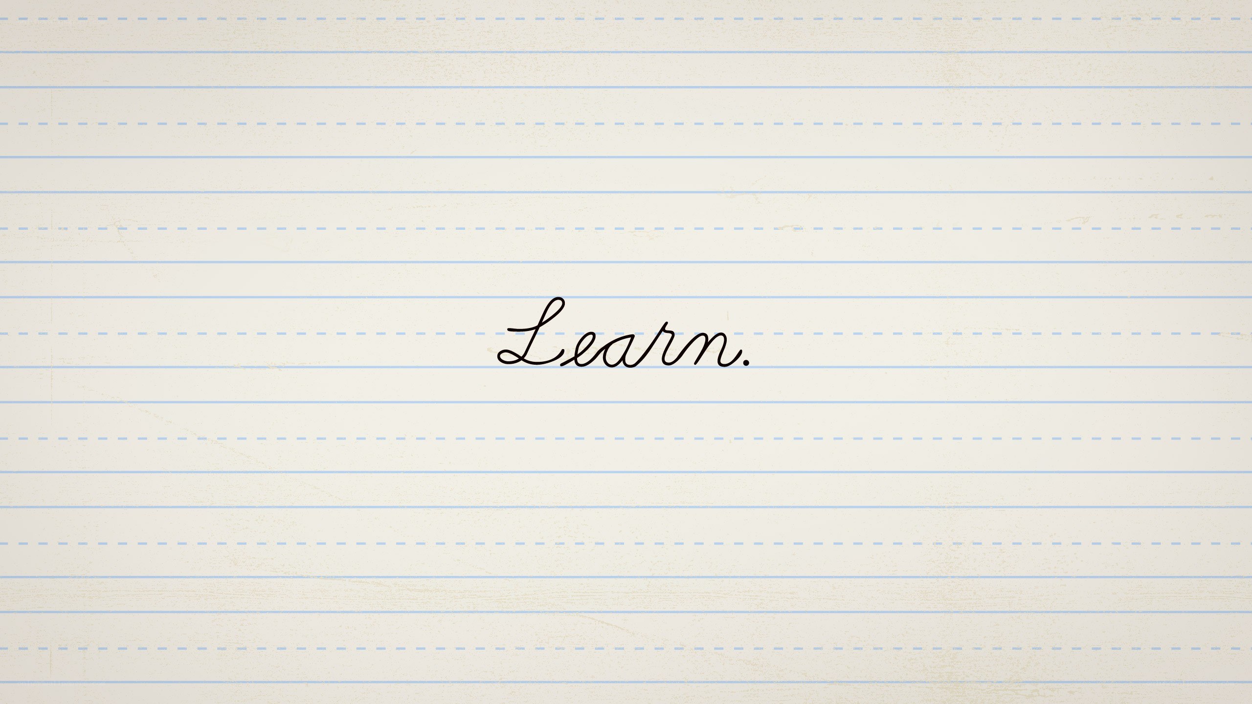 Learn on lined paper