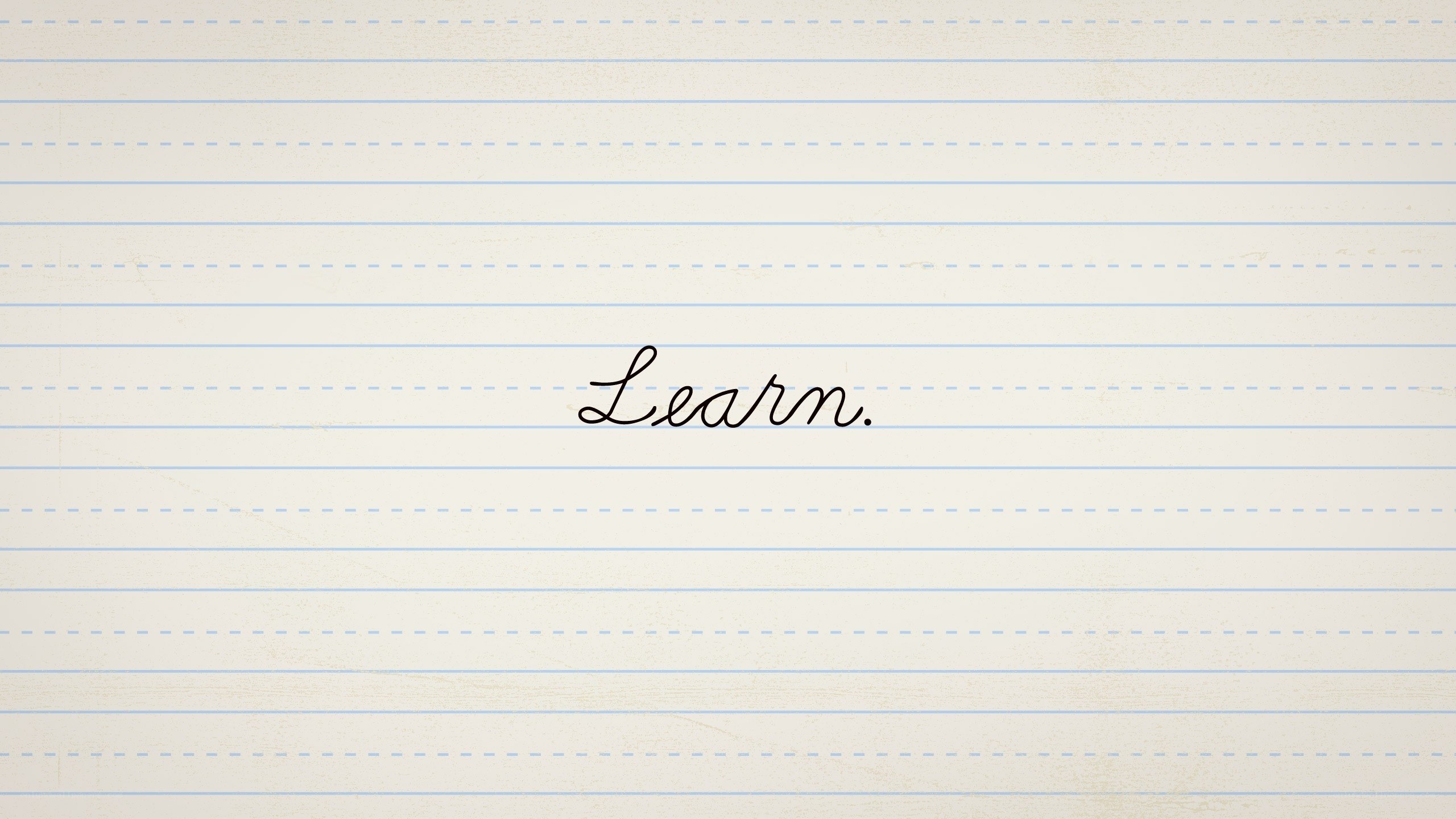 Learn on lined paper