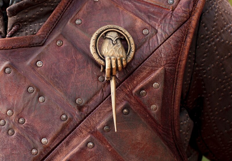 leather armor with hand emblem