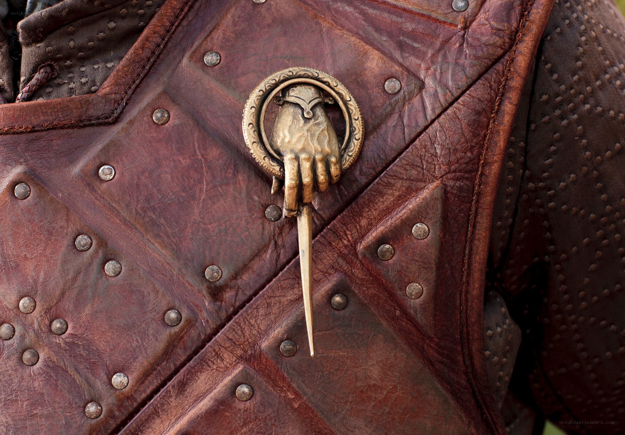 leather armor with hand emblem