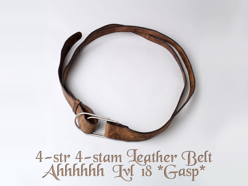 Leather belt with metal buckle