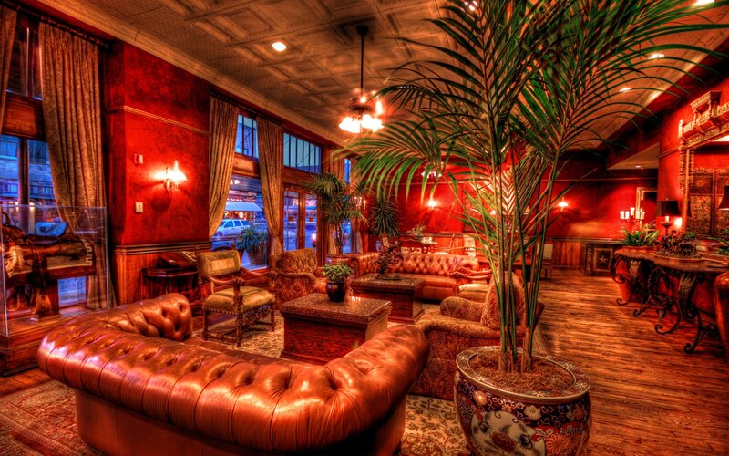 Leather Couch in Lobby